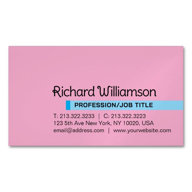 Modern Elegant Minimalist Professional Custom Business Card Magnet (Front)