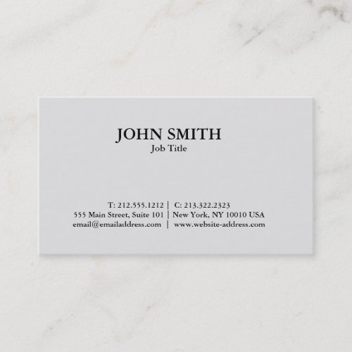 Modern Elegant Minimalist Professional Plain Busin Business Card