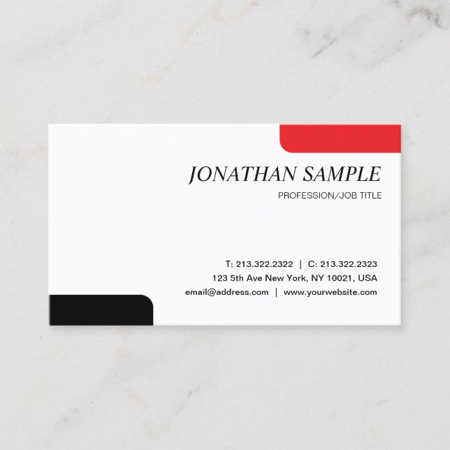 Modern Elegant Minimalist Professional Plain Business Card (Front)