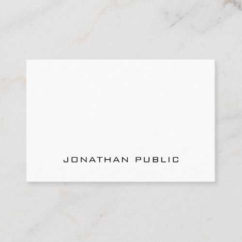 Modern Elegant Minimalist Professional Plain Business Card