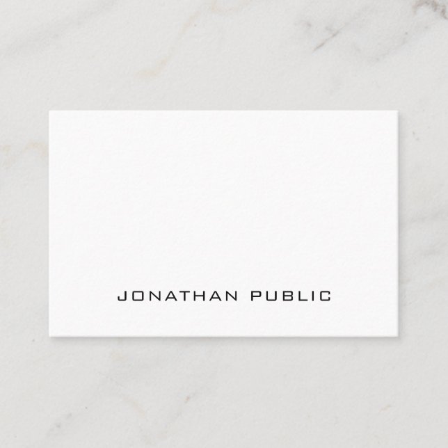 Modern Elegant Minimalist Professional Plain Business Card (Front)