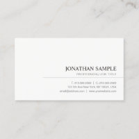 Modern Elegant Minimalist Professional Plain Business Card
