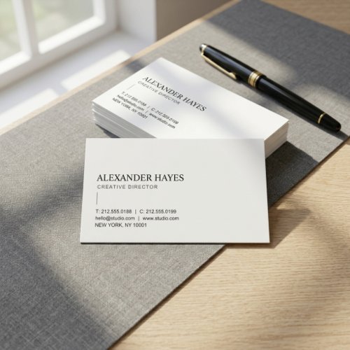 Modern Elegant Minimalist Professional Plain Business Card