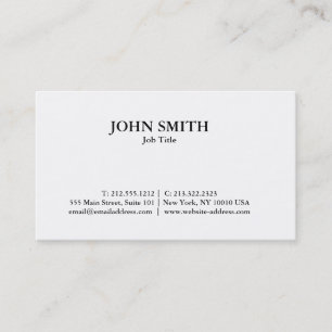 Modern Elegant Minimalist Professional Plain Business Card