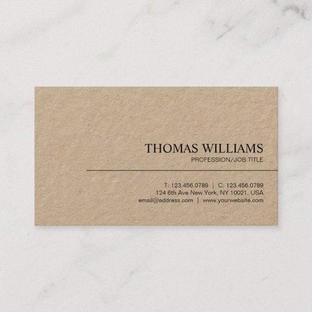 Modern Elegant Minimalist Professional Plain Business Card (Front)