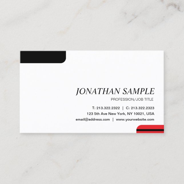 Modern Elegant Minimalist Professional Plain Business Card (Front)