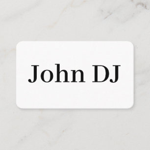 Modern Elegant Minimalist Professional Plain DJ Business Card