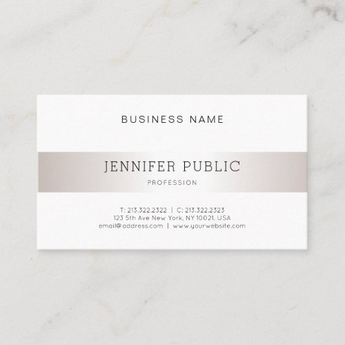 Modern Elegant Minimalist Professional Silver Chic Business Card