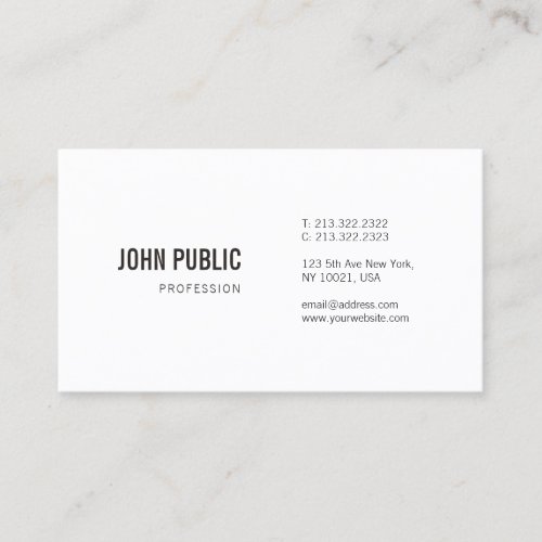 Modern Elegant Minimalist Professional Simple Business Card