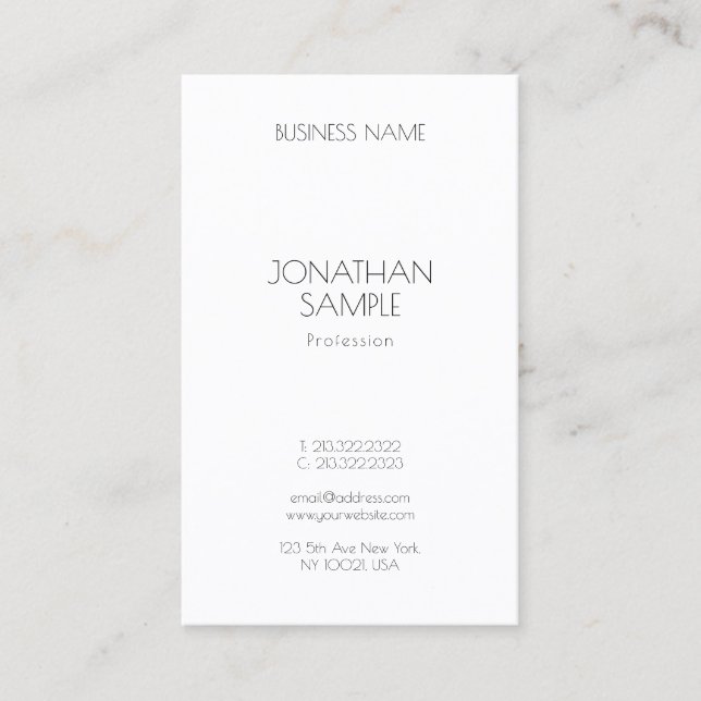 Modern Elegant Minimalist Professional Template Business Card (Front)