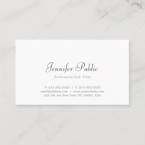 Modern Elegant Minimalist Professional Template Business Card