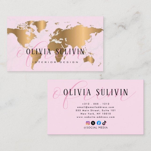 Modern Elegant Minimalist Professional TRAVEL Business Card (Front/Back)