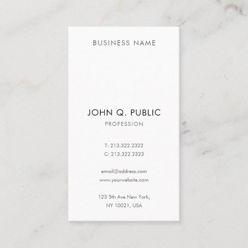 Modern Elegant Minimalist Professional Vertical Business Card