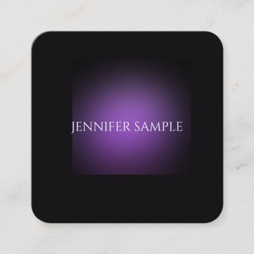 Modern Elegant Minimalist Purple Template Luxury Square Business Card