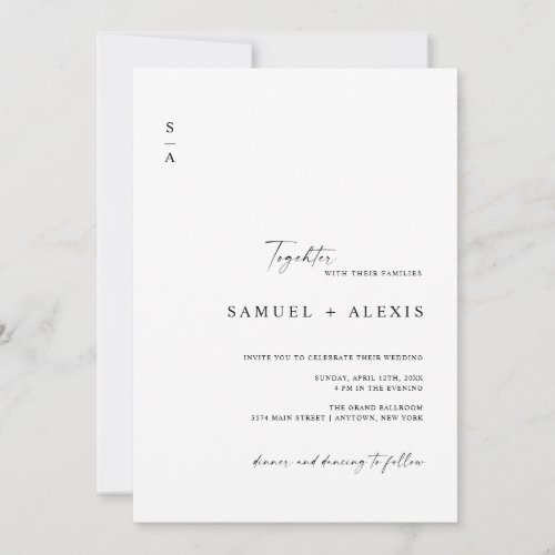 Modern Elegant Minimalist QR Code Photo Wedding Invitation