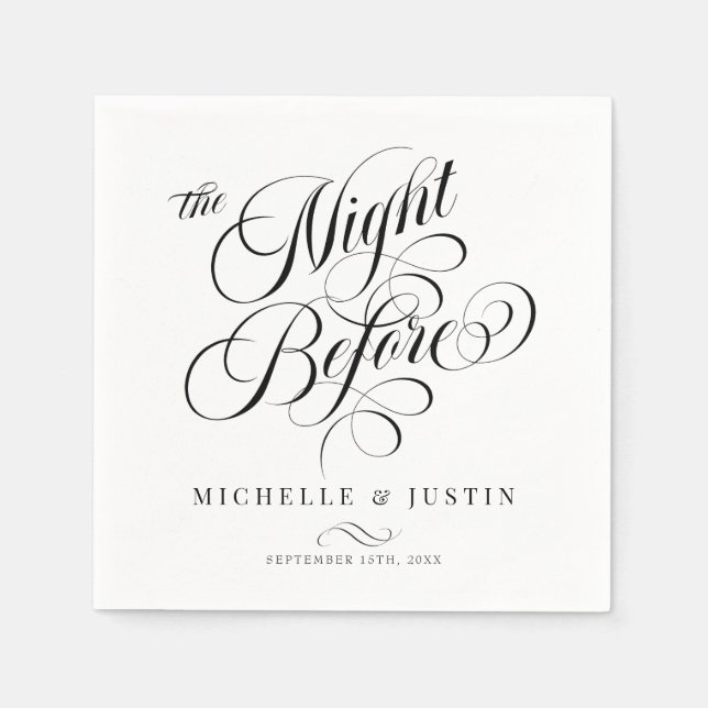  Modern Elegant Minimalist Rehearsal Dinner  Napkins (Front)