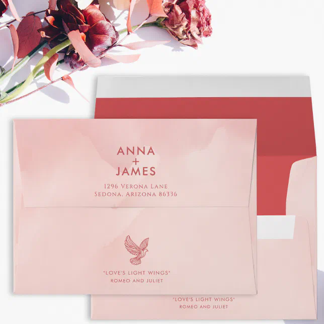 Modern Elegant Minimalist Romeo and Juliet Quote Envelope