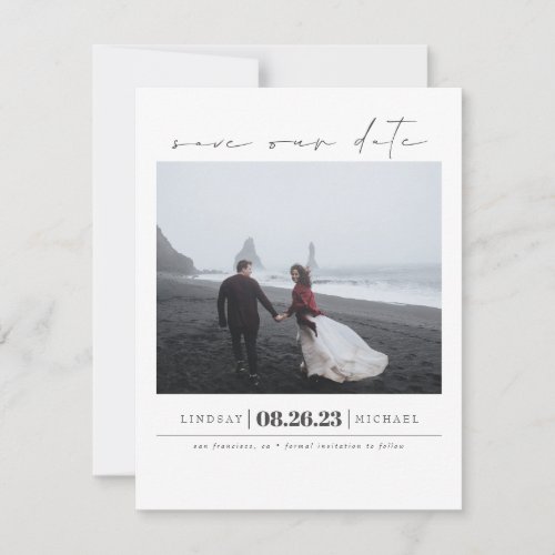 Modern Elegant Minimalist Save the Date Photo