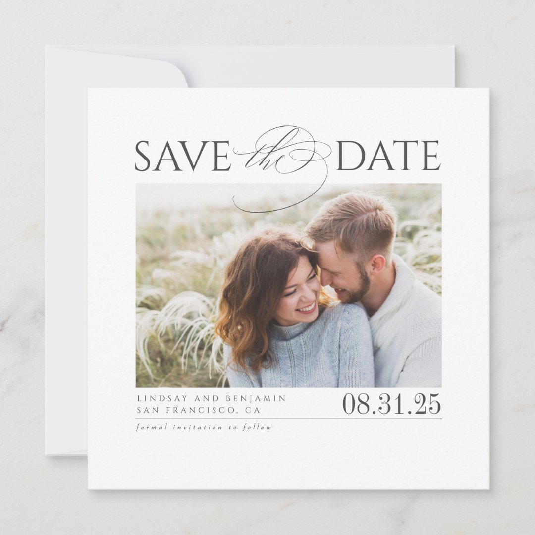 Modern Elegant Minimalist Save the Date Photo | Zazzle