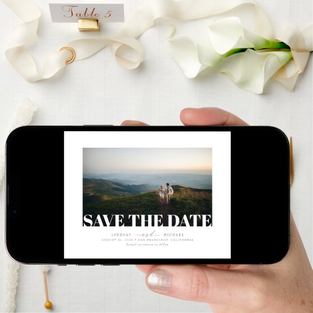 Modern Elegant Minimalist Save the Date Photo (Front Digital)