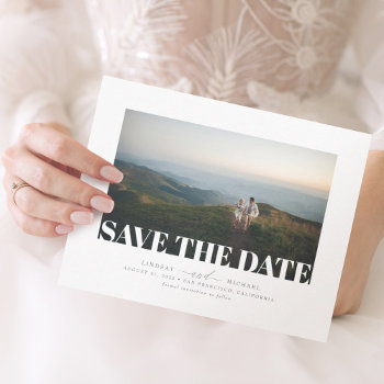 Modern Elegant Minimalist Save The Date Photo by lovelywow at Zazzle