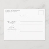 Modern Elegant Minimalist Save the Date Photo Announcement Postcard (Back)