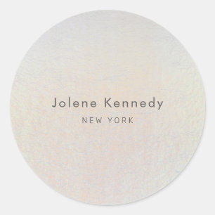 Modern Elegant Minimalist Silver Gold Texture Classic Round Sticker