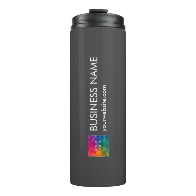 Modern Elegant Minimalist Template Business Logo Thermal Tumbler (Front)