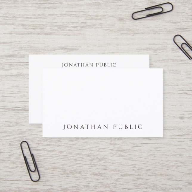 Modern Elegant Minimalist Template Create Your Own Business Card (Front/Back In Situ)