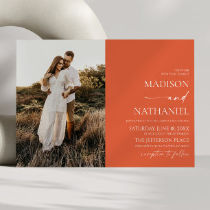 Modern Elegant Minimalist Verona Sunset Wedding Invitation
