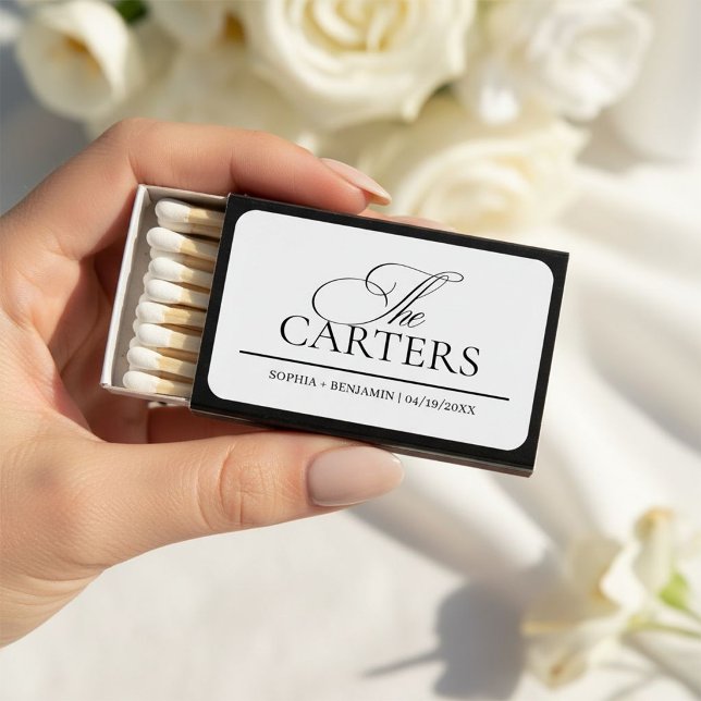 Modern Elegant Minimalist Wedding Favors Matchboxes (Creator Uploaded)