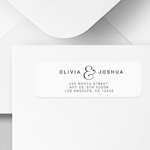 Modern elegant minimalist wedding return address label