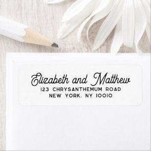 Modern Elegant Minimalist Wedding Return Address Label
