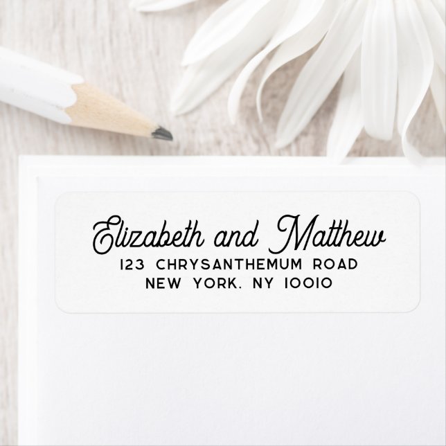 Modern Elegant Minimalist Wedding Return Address Label (Insitu)