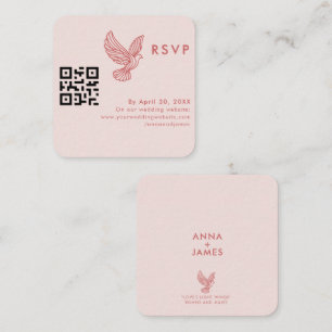 Modern Elegant Minimalist Wedding RSVP QR Code Enclosure Card