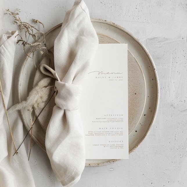 Modern Elegant Minimalist White Wedding Menu (Modern Elegant Minimalist White Wedding Menu)