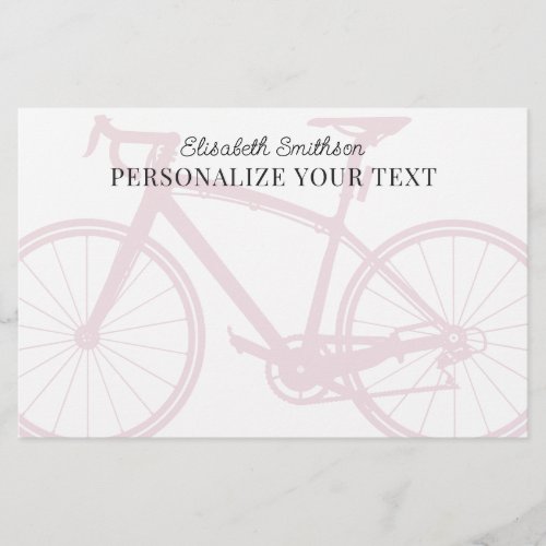Modern Elegant Minimalistic Bicycle Pink Personal Stationery