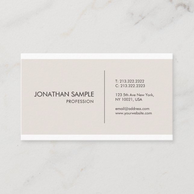 Modern Elegant Minimalistic Graphic Design Trendy Business Card (Front)