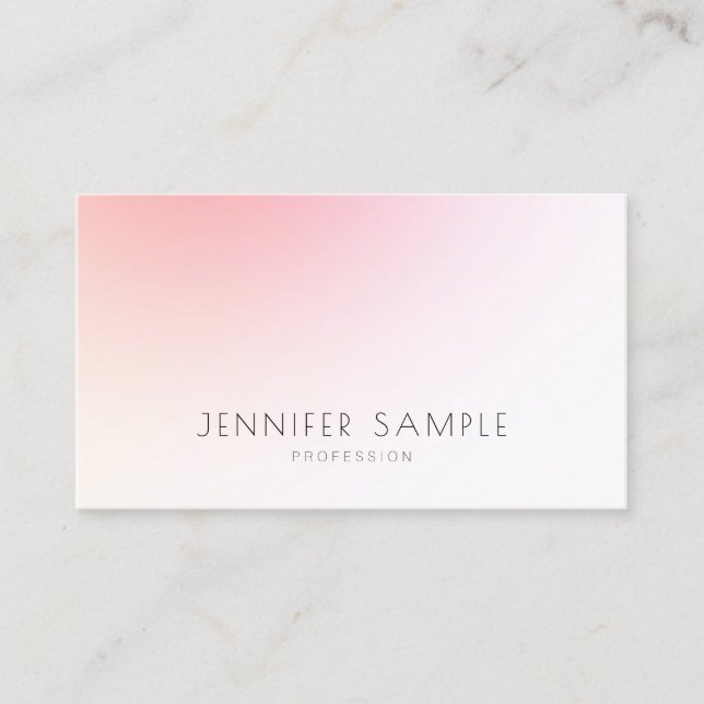 Modern Elegant Minimalistic Pink Abstract Plain Business Card (Front)