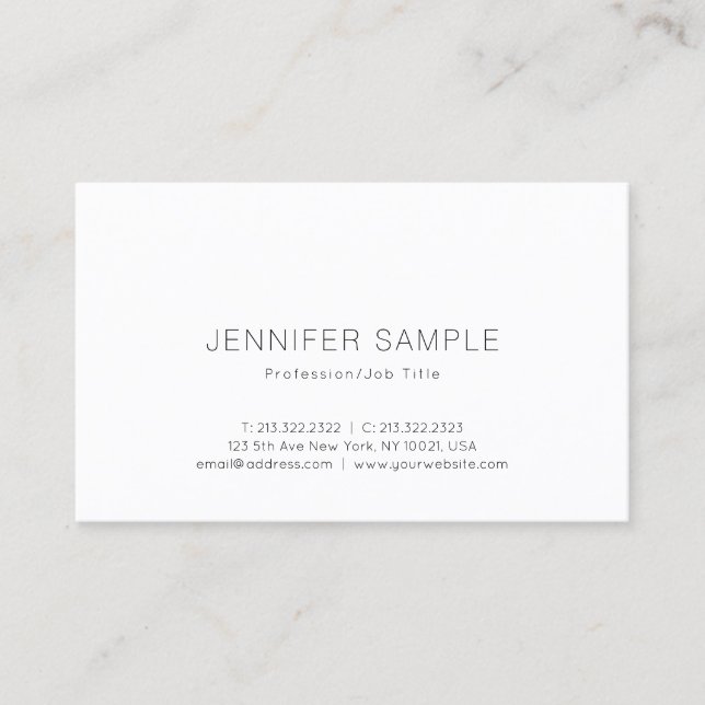 Modern Elegant Minimalistic Professional Plain Business Card (Front)