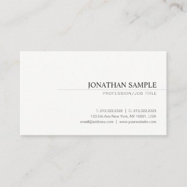 Modern Elegant Minimalistic Professional Plain Business Card