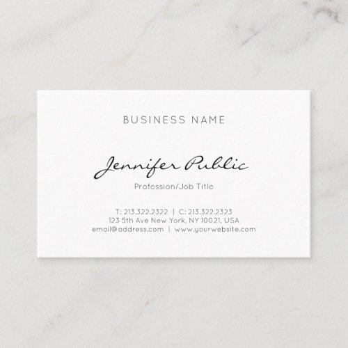 Modern Elegant Minimalistic Professional Sleek Top Business Card