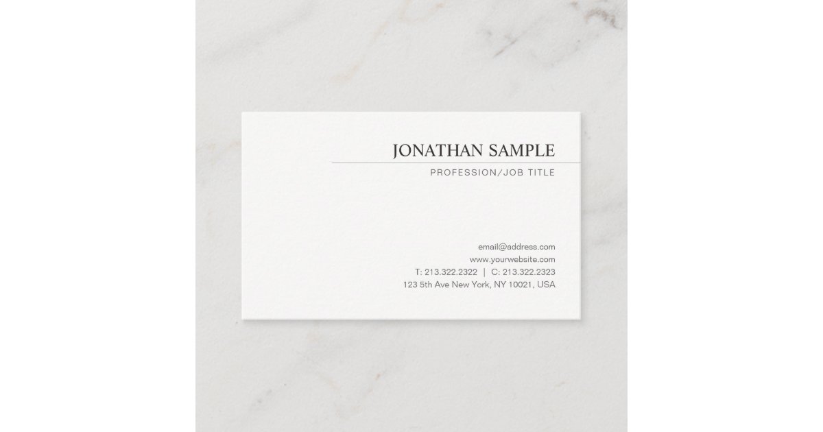 Modern Elegant Minimalistic Simple Design Template Business Card | Zazzle