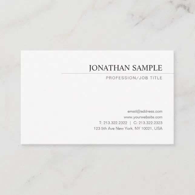 Modern Elegant Minimalistic Simple Design Template Business Card | Zazzle
