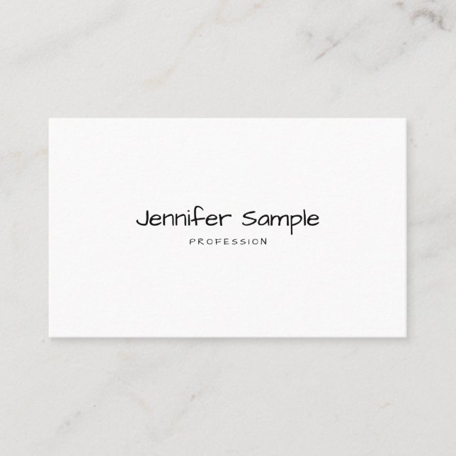 Modern Elegant Minimalistic Template Hand Script Business Card (Front)
