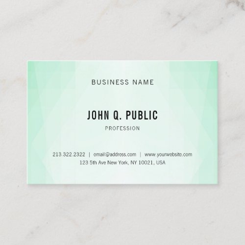 Modern Elegant Mint Green Professional Simple Business Card