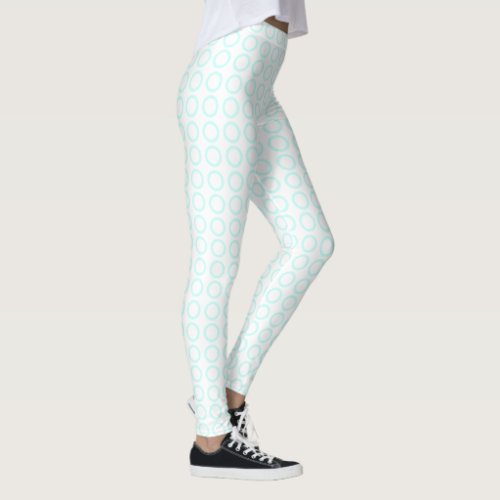 Modern Elegant Mint Green White Colors Template Leggings