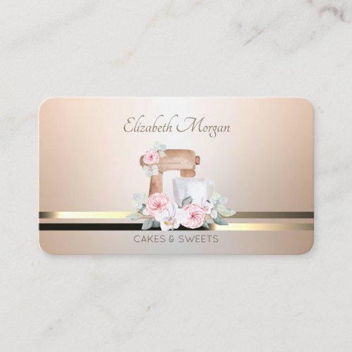 Modern Elegant Mixer Flowers Bakery Luminouse  Business Card