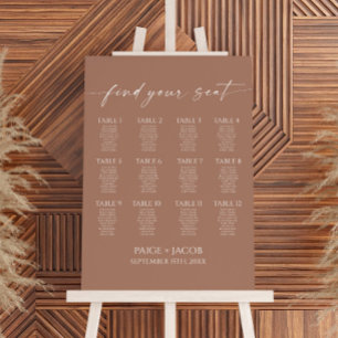 Modern Elegant Mocha Mousse Wedding Seating Chart Foam Board
