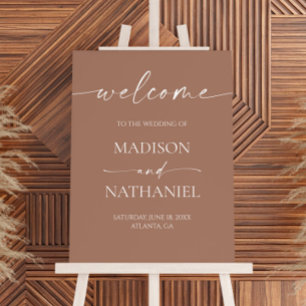 Modern Elegant Mocha Mousse Wedding Welcome Sign